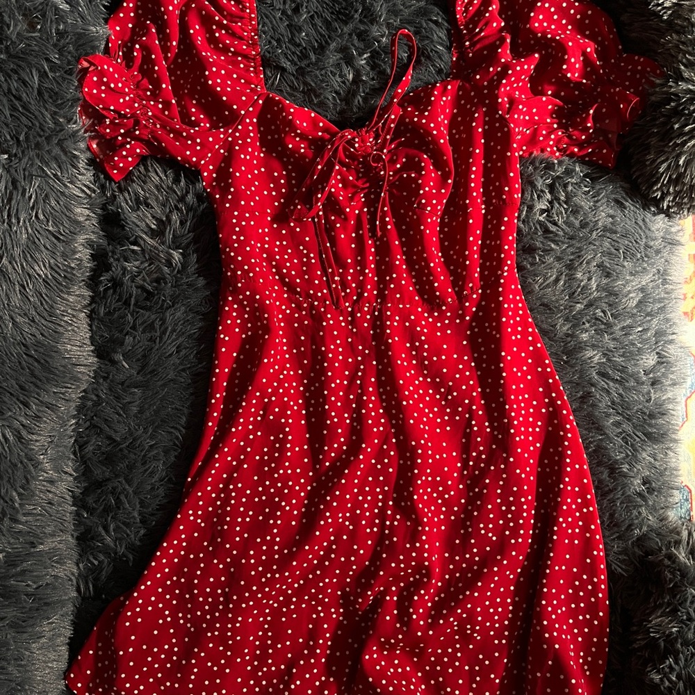 Shein Red Dress with White Dots